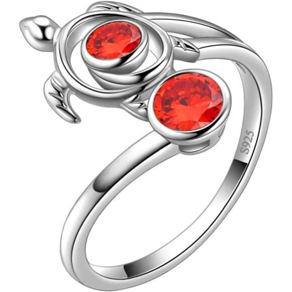 Adjustable Turtle Ring Aurora Tears Set Celtic Spiral 925 Sterling Silver Women - Picture 1 of 8